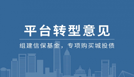 某省会平台转型意见印发：组建信保基金，专项购买城投债